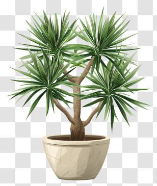 Yucca - Decorative Potted Yucca Plant For Home Transparent PNG