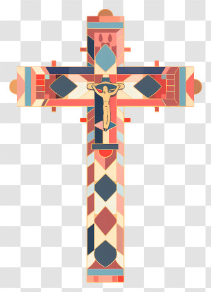 Crucifix - Colorful Cross With Jesus Transparent PNG