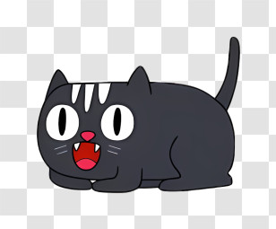 Cat - Cartoon Black Cat Illustration Transparent PNG