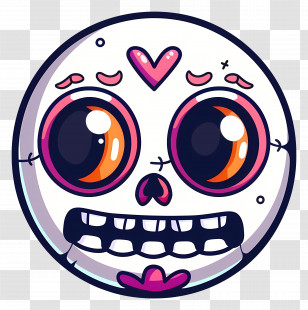 Sugar Skull - Cute Skull Cartoon For Halloween Transparent PNG