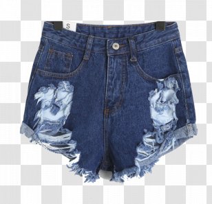 Bermuda Shorts Denim Jeans Waist - Silhouette Transparent PNG