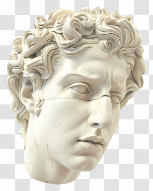 Man Face - Classical Marble Statue Head Transparent PNG