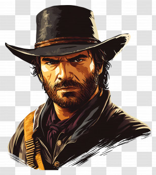 Red Dead Redemption 2 - Western Cowboy Portrait Transparent PNG