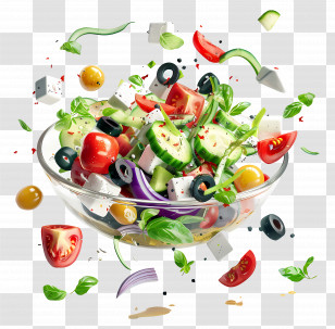 Greek Salad - Fresh Salad Bowl Transparent PNG