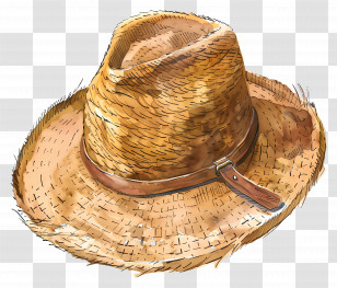 Straw Hat - Classic Straw Hat Illustration Transparent PNG