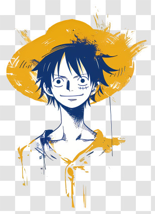 One Piece Luffy - Anime Character With Hat Transparent PNG