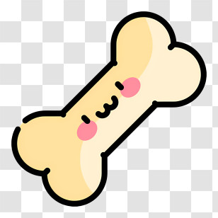 Bone Icon - Cute Cartoon Bone With Face Transparent PNG