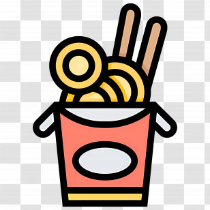 Street Food - Cartoon Illustration Of A Takeout Noodle Box Transparent PNG