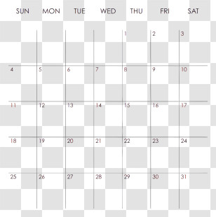 January 2026 Calendar - Monthly Calendar Layout Transparent PNG