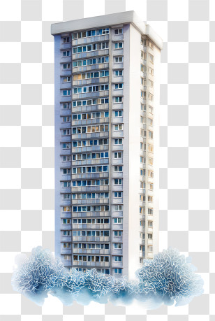 Window Frost - Residential High-Rise Tower Transparent PNG
