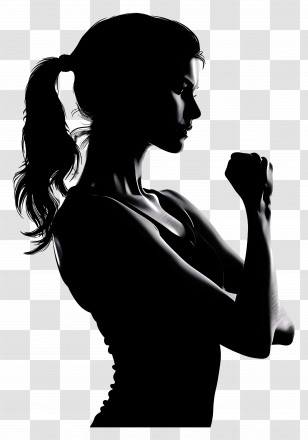 Strong Woman Silhouette - Silhouette Of A Strong Woman Transparent PNG