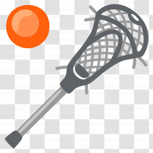 Lacrosse Emoji - Lacrosse Stick And Ball Transparent PNG