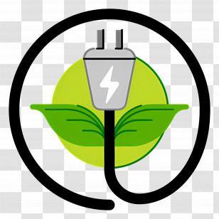 Green Power - Eco-Friendly Energy Plug Symbol Transparent PNG