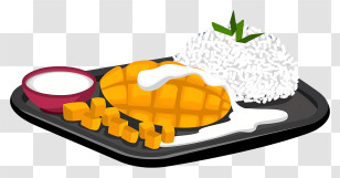 Thai Food - Traditional Thai Mango Sticky Rice Dessert Transparent PNG