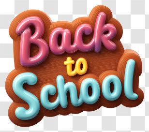 Word Back To School - Back To School Text Design Transparent PNG