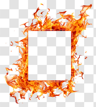 Fire Frame - Flaming Photo Frame Design Transparent PNG