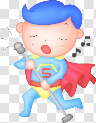 Clark Kent Perman Cartoon - Watercolor - Superman Boy Singing Transparent PNG