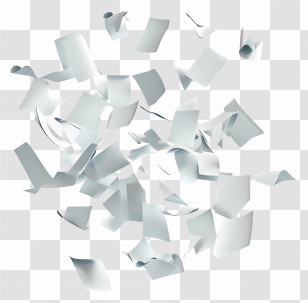 Paper Flying - Scattered White Papers In Motion Transparent PNG
