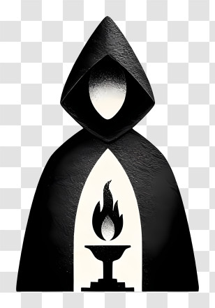 Hooded Figure Logo - Hooded Black Cloak Icon With Torch Transparent PNG