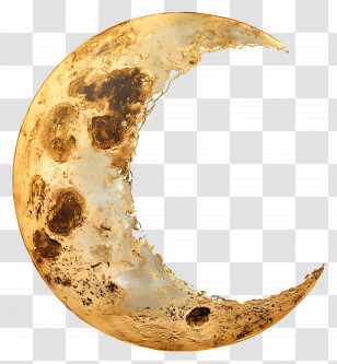 Gold Moon - Golden Crescent Moon Illustration Transparent PNG