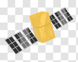Icon - Yellow Satellite In Space Transparent PNG