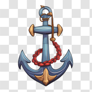 World Maritime Day - Blue Anchor With Rope Transparent PNG