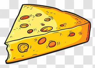 Cheese Wedge - Cartoon Cheese Wedge Illustration Transparent PNG