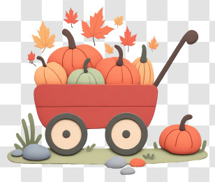 Pumpkin Wagon - Stylized Pumpkin Wagon Transparent PNG