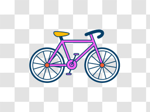 Cartoon - Colorful Cartoon Bicycle Illustration Transparent PNG