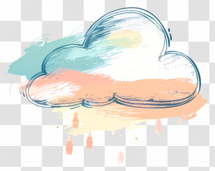Cartoon Cloud - Colorful Artistic Cloud Illustration Transparent PNG