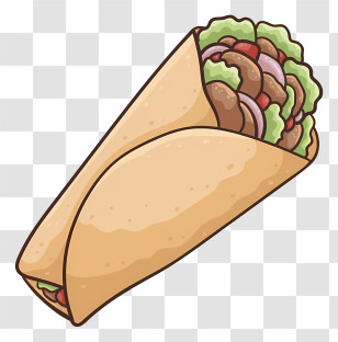 Burrito - Delicious Burrito Wrap Filled With Ingredients Transparent PNG