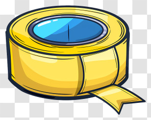 Scotch Tape - Yellow Adhesive Tape Roll Transparent PNG