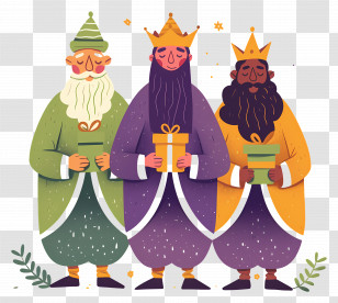 Epiphany Day - Three Wise Men Holding Gifts For Epiphany Transparent PNG