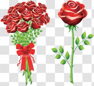 Valentine's Day Flower Bouquet Propose Rose Clip Art - Red Transparent PNG
