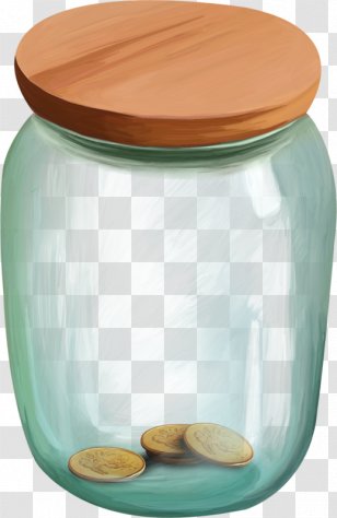 Jar Coin Currency Glass - Lid - Change Transparent PNG