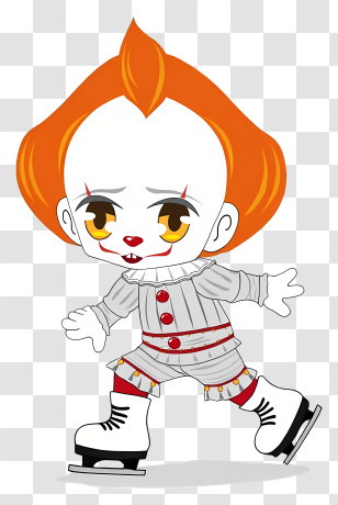 Pennywise - Cartoon Clown Ice Skating Transparent PNG