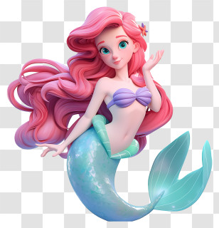 Ariel Mermaid Princess 3d - Mermaid With Red Hair Transparent PNG