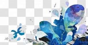 Cartoon Fish Illustration - Watercolor Painting - Twelve Constellations Of Pisces Transparent PNG
