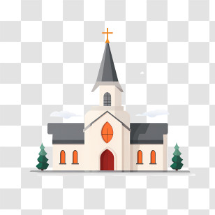 Church - Illustration Of A Church Building Transparent PNG