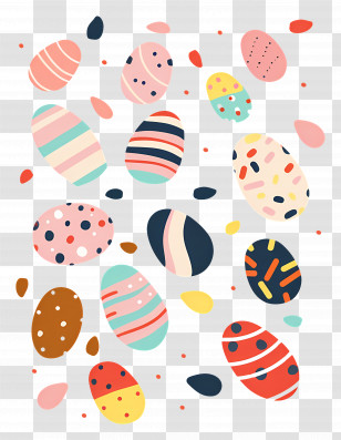 Colorful Easter Eggs - Colorful Patterned Easter Eggs Transparent PNG