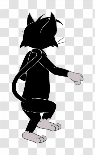 Butch Cat - Black Cat Cartoon Silhouette Transparent PNG