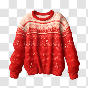 Christmas Sweater - Cozy Red Holiday Sweater Illustration Transparent PNG