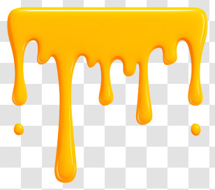 Honey Dripping - Yellow Dripping Paint Transparent PNG