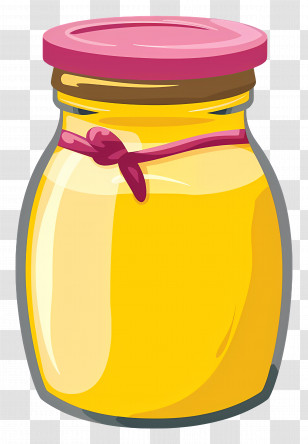 Ghee - Glass Jar With Vibrant Yellow Content Transparent PNG
