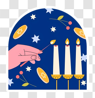 Menorah - Hanukkah Candle Lighting Transparent PNG