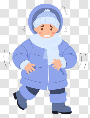 Freezing Boy - Shivering Child In Winter Clothes Transparent PNG