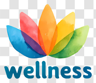 Wellness Logo - Watercolor Wellness Lotus Logo Transparent PNG
