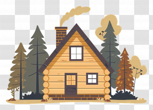 Log Cabin House - Rustic Log Cabin In A Forest Setting Transparent PNG