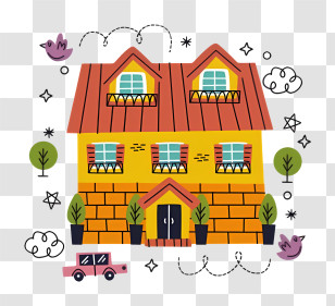 1 Cartoon House - Doodle House Illustration Transparent PNG