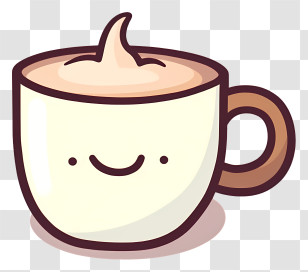 Cartoon Cup - Smiling Coffee Cup Cartoon Transparent PNG